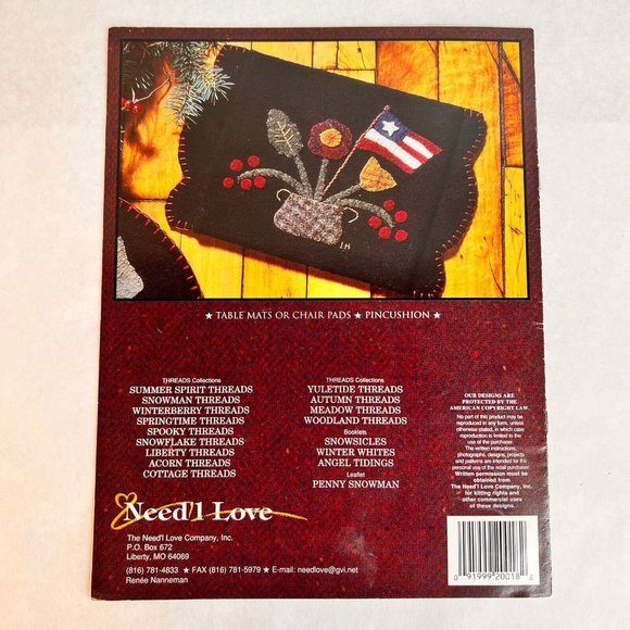 Need’l Love American Folk Traditional Folk Art Style Pattern Lyn Hosford - Picture 4 of 5